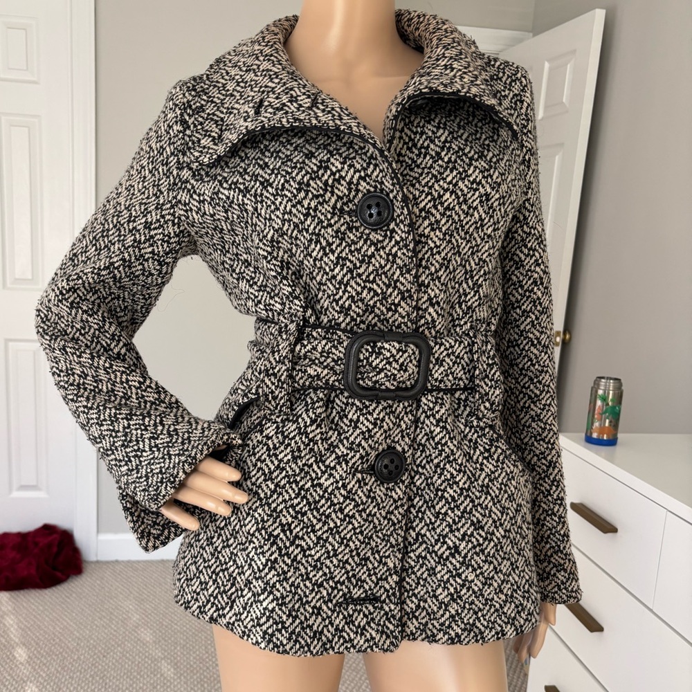 Soia & Kyo Black and White Pea Coat